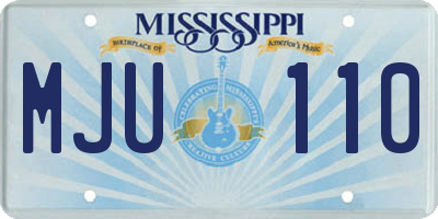 MS license plate MJU110