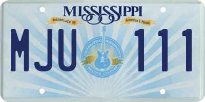 MS license plate MJU111