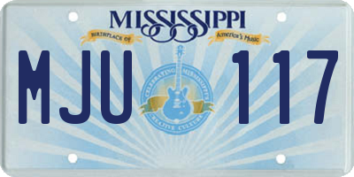 MS license plate MJU117
