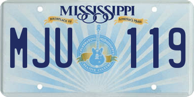 MS license plate MJU119