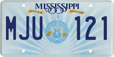 MS license plate MJU121