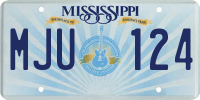 MS license plate MJU124