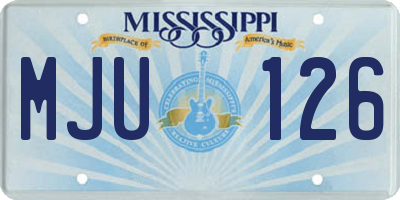 MS license plate MJU126
