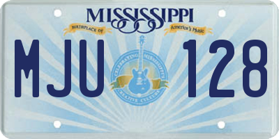 MS license plate MJU128