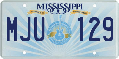 MS license plate MJU129