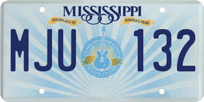 MS license plate MJU132