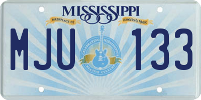 MS license plate MJU133