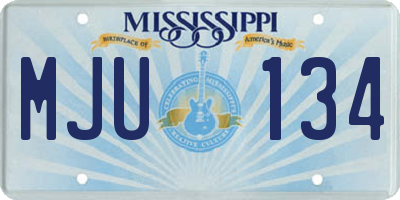 MS license plate MJU134
