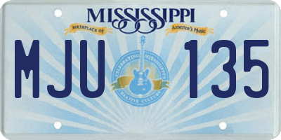 MS license plate MJU135