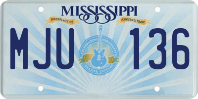 MS license plate MJU136