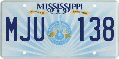MS license plate MJU138