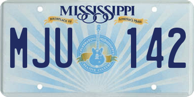 MS license plate MJU142