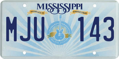 MS license plate MJU143