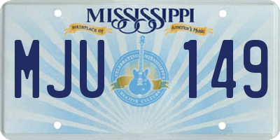 MS license plate MJU149