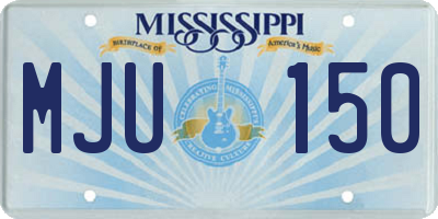 MS license plate MJU150