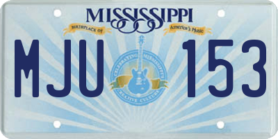 MS license plate MJU153