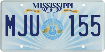 MS license plate MJU155