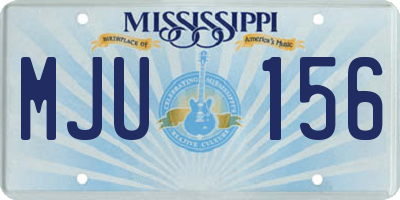 MS license plate MJU156