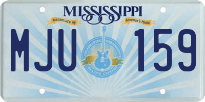 MS license plate MJU159