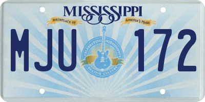 MS license plate MJU172