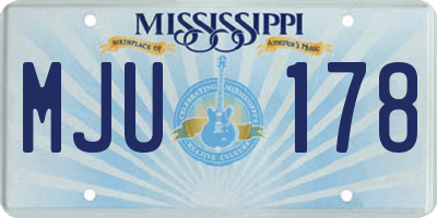 MS license plate MJU178