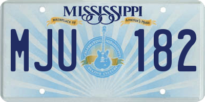 MS license plate MJU182