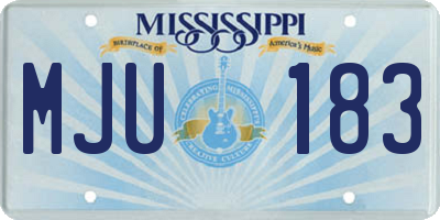 MS license plate MJU183