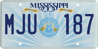 MS license plate MJU187