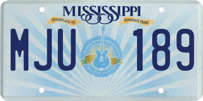 MS license plate MJU189