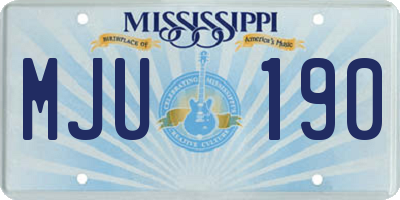 MS license plate MJU190