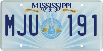 MS license plate MJU191