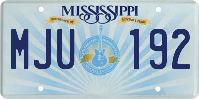 MS license plate MJU192
