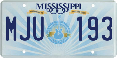 MS license plate MJU193