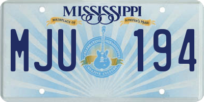 MS license plate MJU194