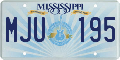 MS license plate MJU195