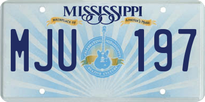 MS license plate MJU197