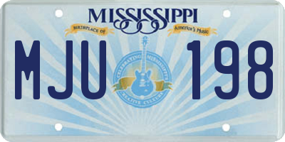 MS license plate MJU198
