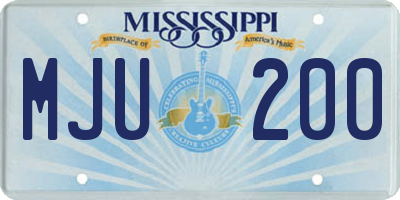 MS license plate MJU200