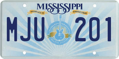 MS license plate MJU201