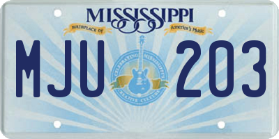 MS license plate MJU203
