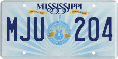 MS license plate MJU204