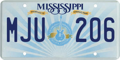 MS license plate MJU206
