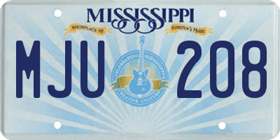 MS license plate MJU208