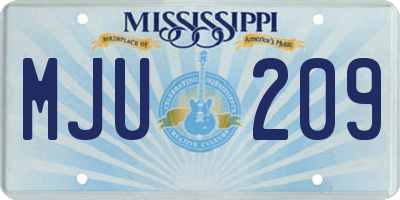 MS license plate MJU209