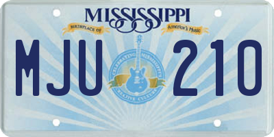 MS license plate MJU210