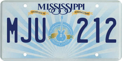 MS license plate MJU212
