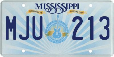 MS license plate MJU213