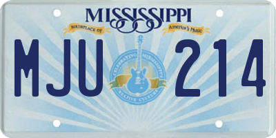 MS license plate MJU214