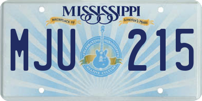 MS license plate MJU215