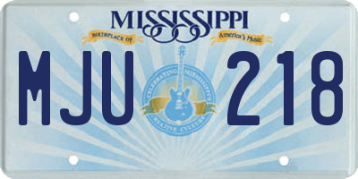 MS license plate MJU218